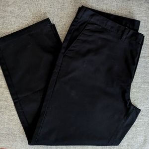 George - Chino Flat Front Wrinkle Resistant Black Pants, 42x30, NWOT
